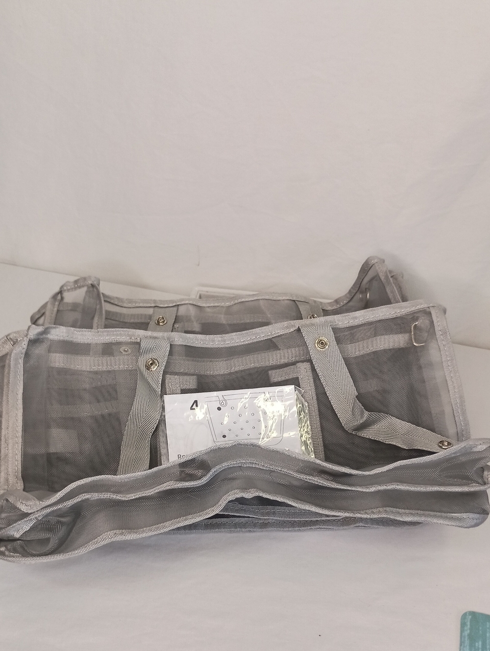 Women's Tote Purse Organizer Mesh Grey Medium Bogg Bag - Picture 7 of 8
